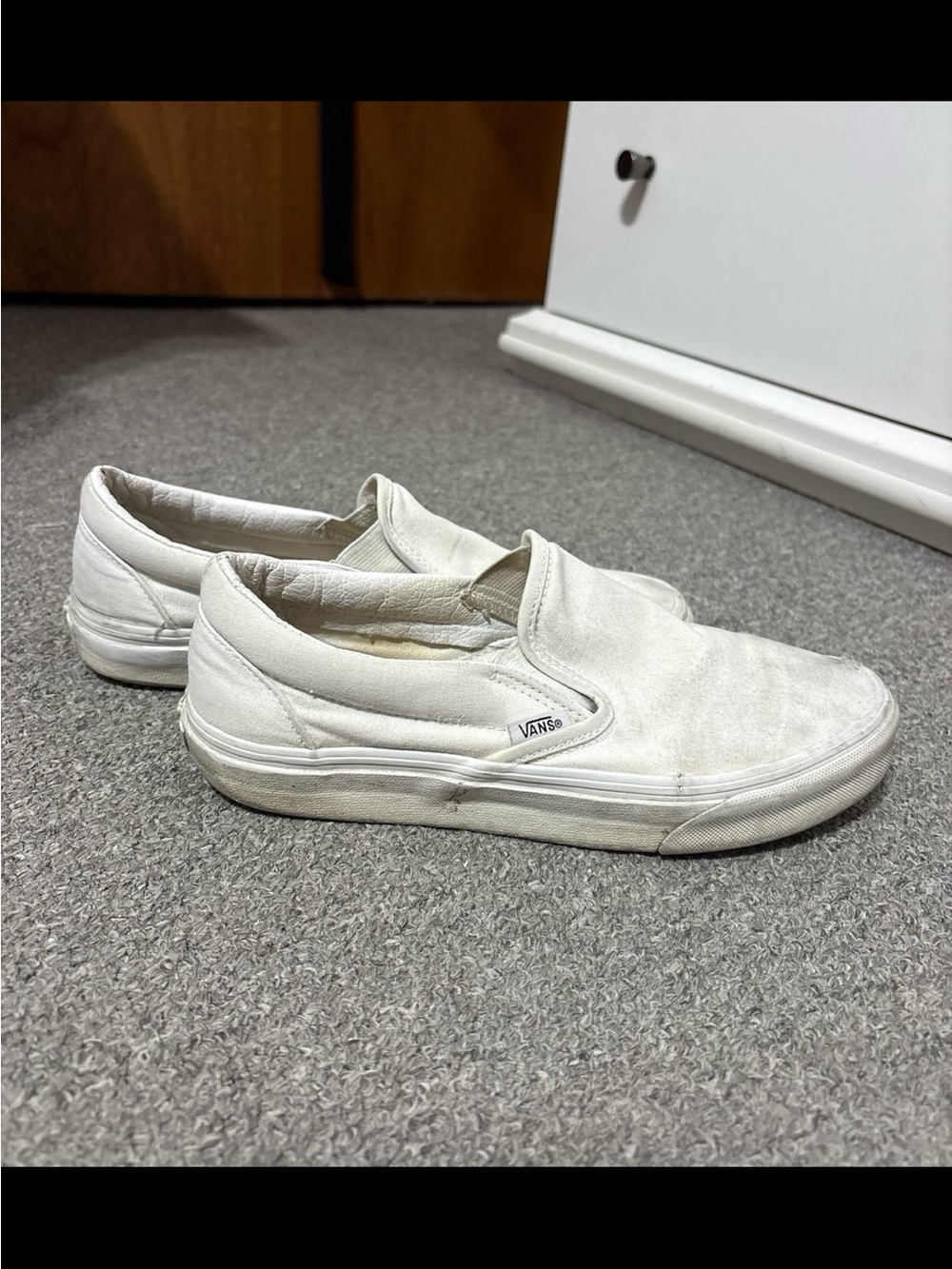 Vans White Classic Slip-Ons